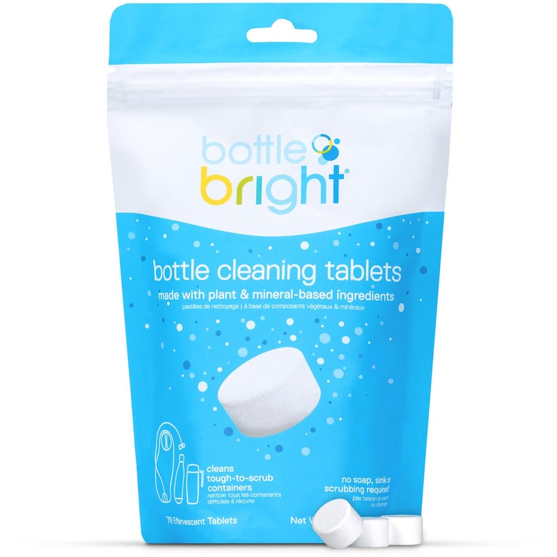عبوة كبيرة من أقراص بottle Bright 78 لتنظيف ترموسات الفولاذ المقاوم للصدأ وكؤوس الترمس والبلاستيك المعزول وزجاجات المياه القابلة لإعادة الاستخدام